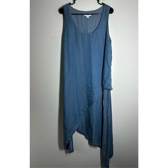INTRO LYOCELL BOHEMIAN SLEEVES DENIM DRESS SZ M BLUE - Picture 1 of 11